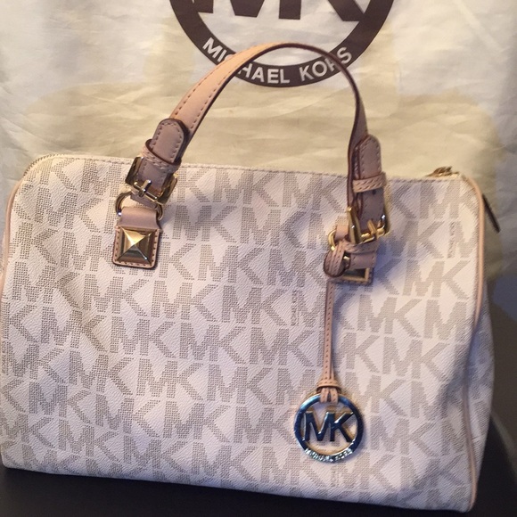 Michael Kora white & creme bag - Picture 2 of 6